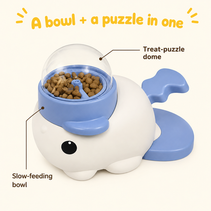 SnuggleMutt fish feeder bowl and treat puzzle