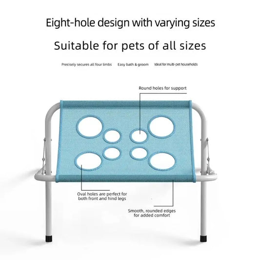 Portable Dog Bath & Grooming Stand — Foldable, Non-Slip Mesh