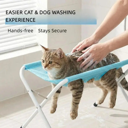 Portable Dog Bath & Grooming Stand — Foldable, Non-Slip Mesh